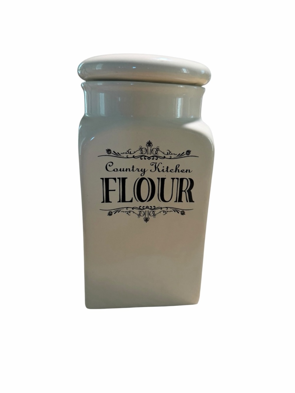 Ceramic Flour Canister - White